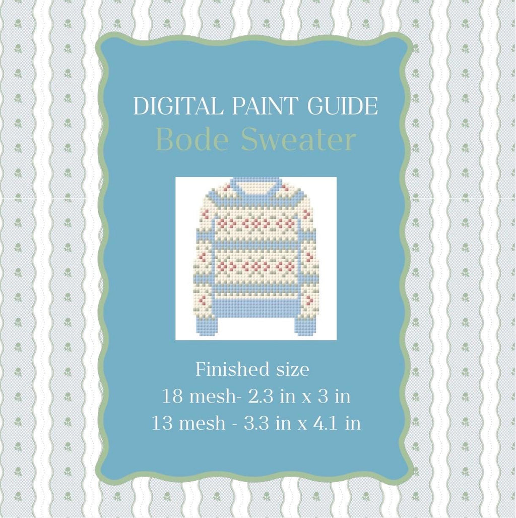 Bode Sweater Needlepoint Pattern | Digital Paint Guide (PDF)