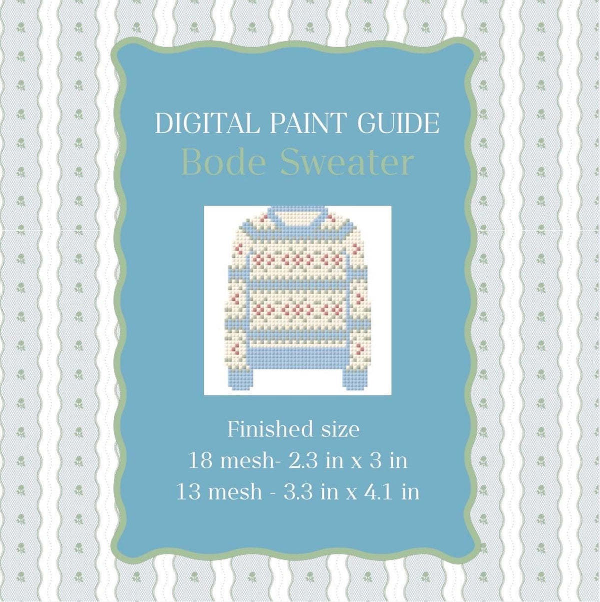 Bode Sweater Needlepoint Pattern | Digital Paint Guide (PDF)