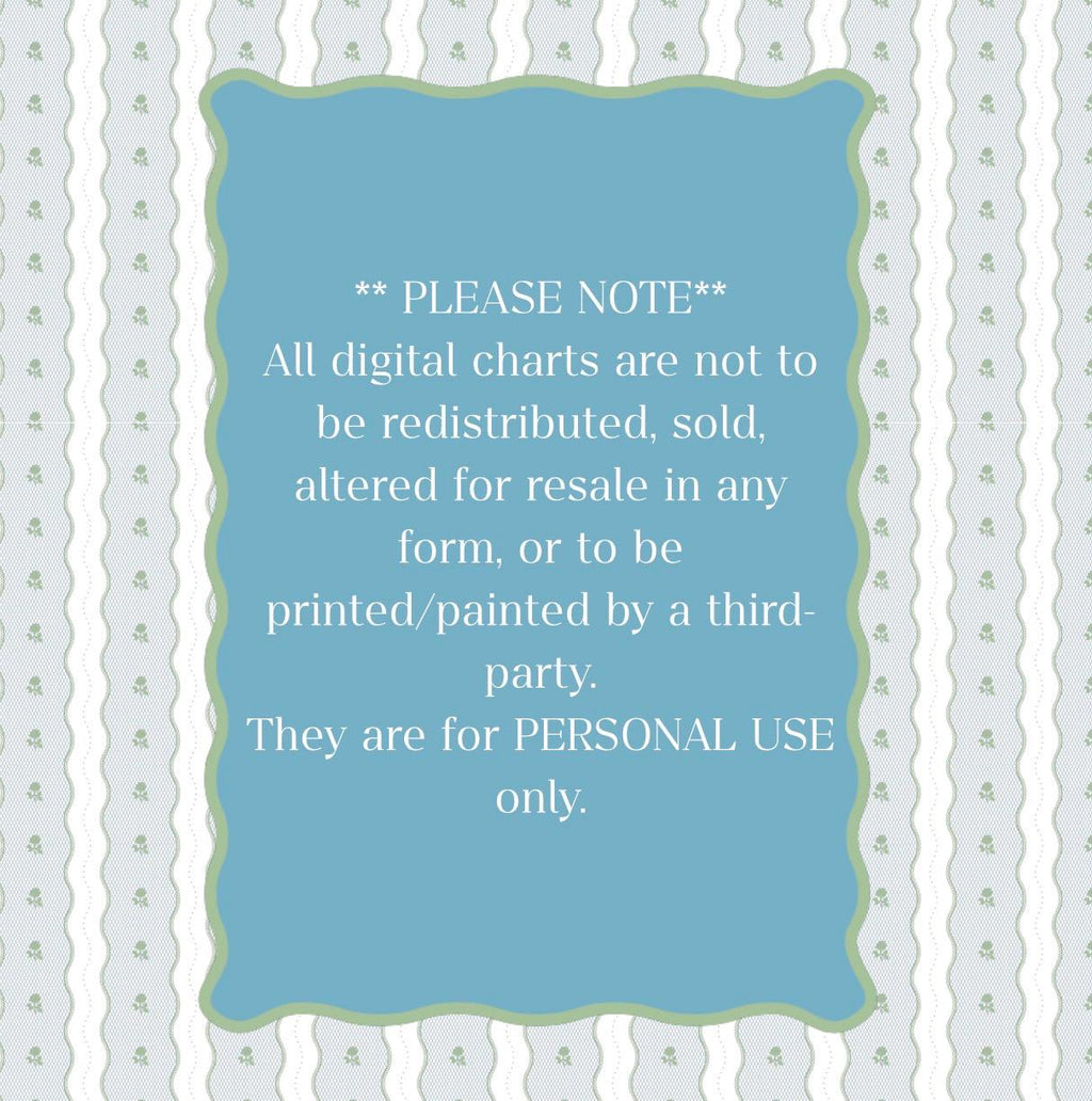 Scalloped Swimsuit Needlepoint Pattern | Digital PDF Paint Guide (Summer Poolside)