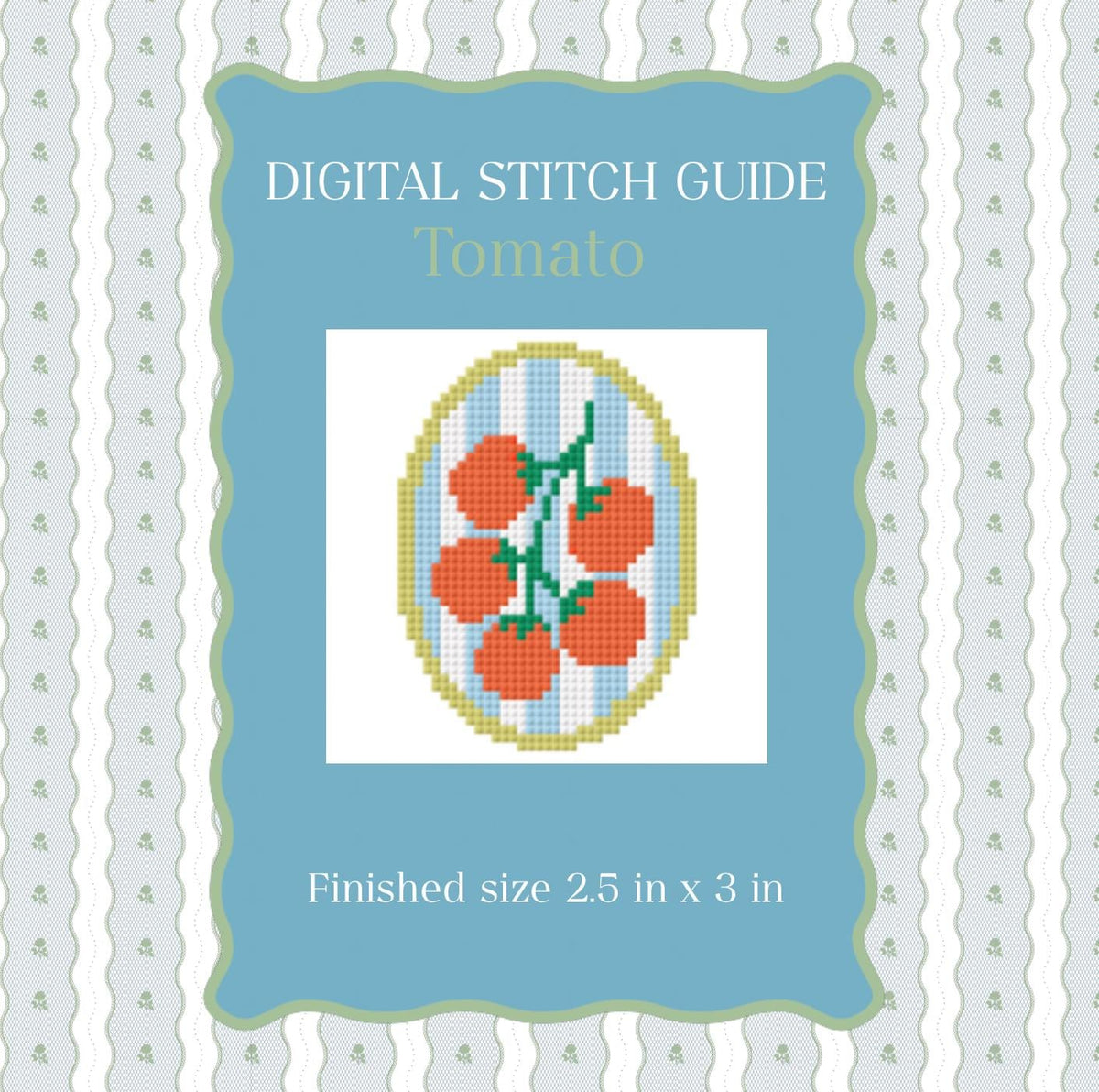 Tomato Needlepoint Pattern | Kitchen Decor Paint Guide | 18 and 13 mesh (PDF Digital Download)