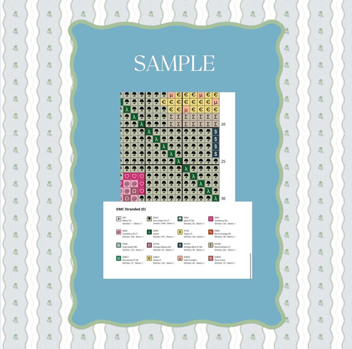 Masters Trellis Needlepoint Pattern | Golf Augusta Paint Guide | 18 mesh count (PDF Digital Download)
