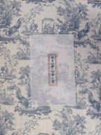 Floral Bookmark Needlepoint Canvas | Hand Painted 18 Mesh Bookmark Canvas | Blue Floral Needlepoint Design