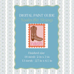 Nashville Stamp Pink Needlepoint Pattern | Cowboy Boot Paint Guide (Digital Download)
