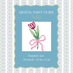 Tulip Needlepoint Pattern | Pastel Floral Paint Guide | 18 and 13 mesh (PDF Digital Download)