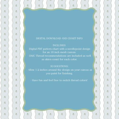 Floral Cottage Needlepoint Pattern | Love Ya Mean It Paint Guide (PDF Download)