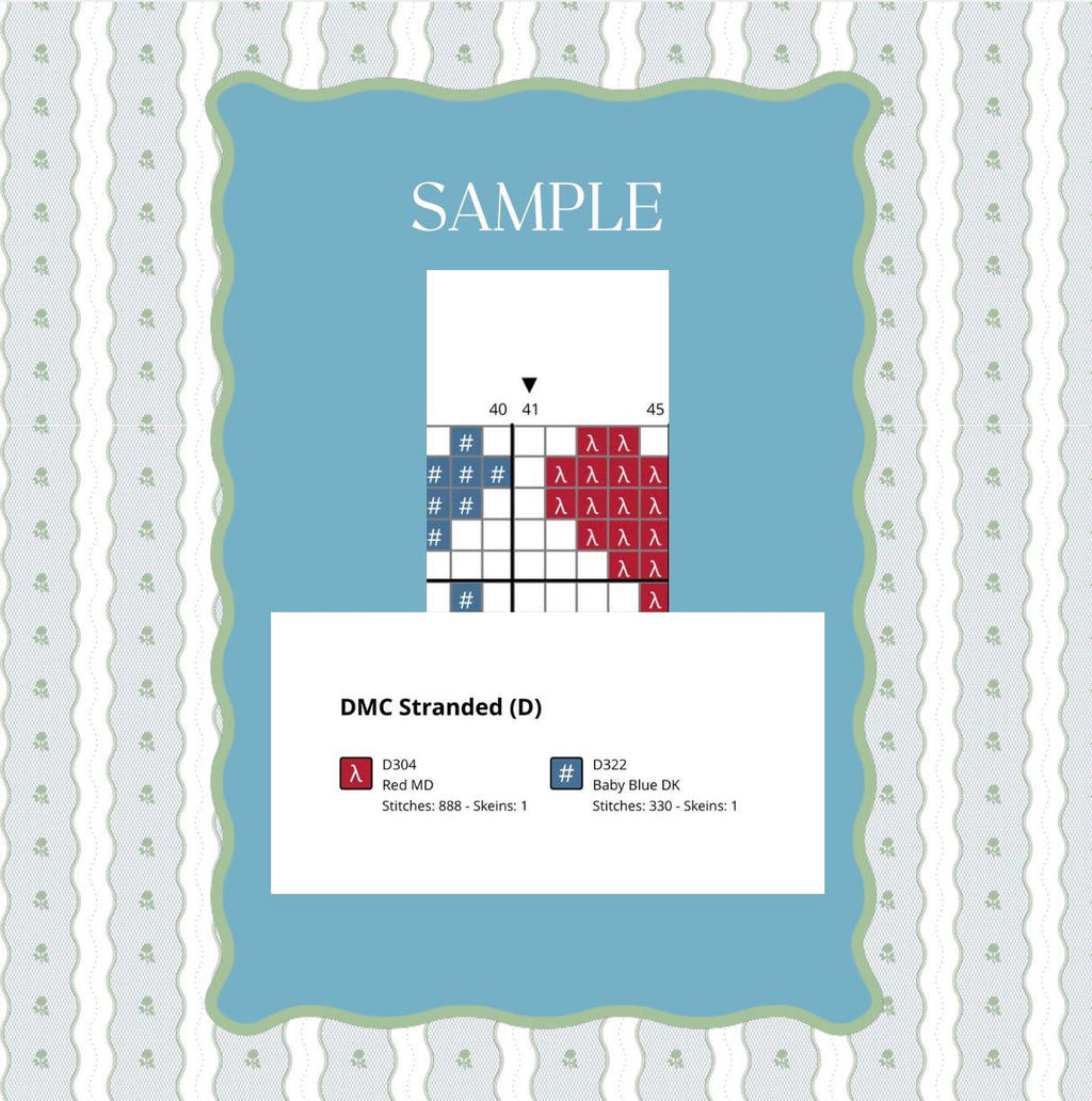USA Flag Hearts Needlepoint Pattern | Patriotic Paint Guide | 13 and 18 Mesh (Digital Download)