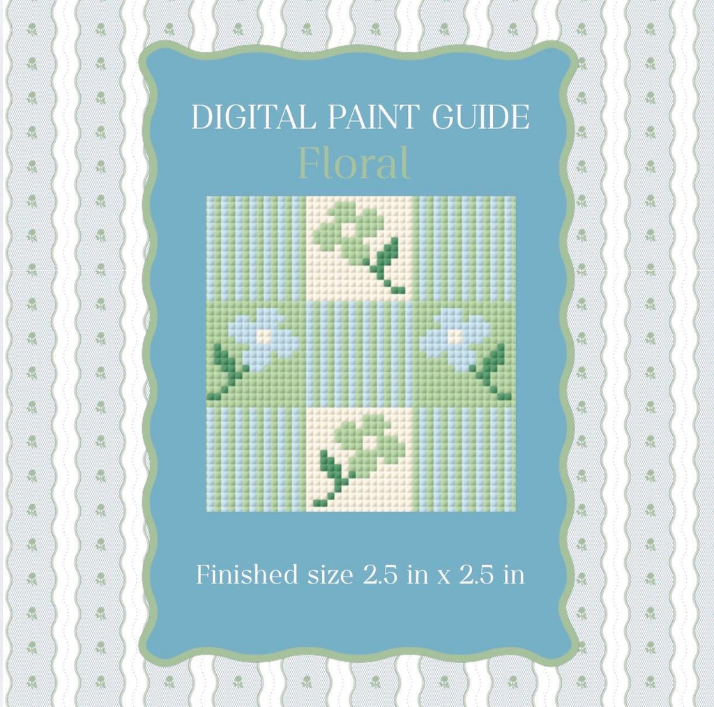 Floral Needlepoint Pattern | Pastel Flower Paint Guide (Digital Download)
