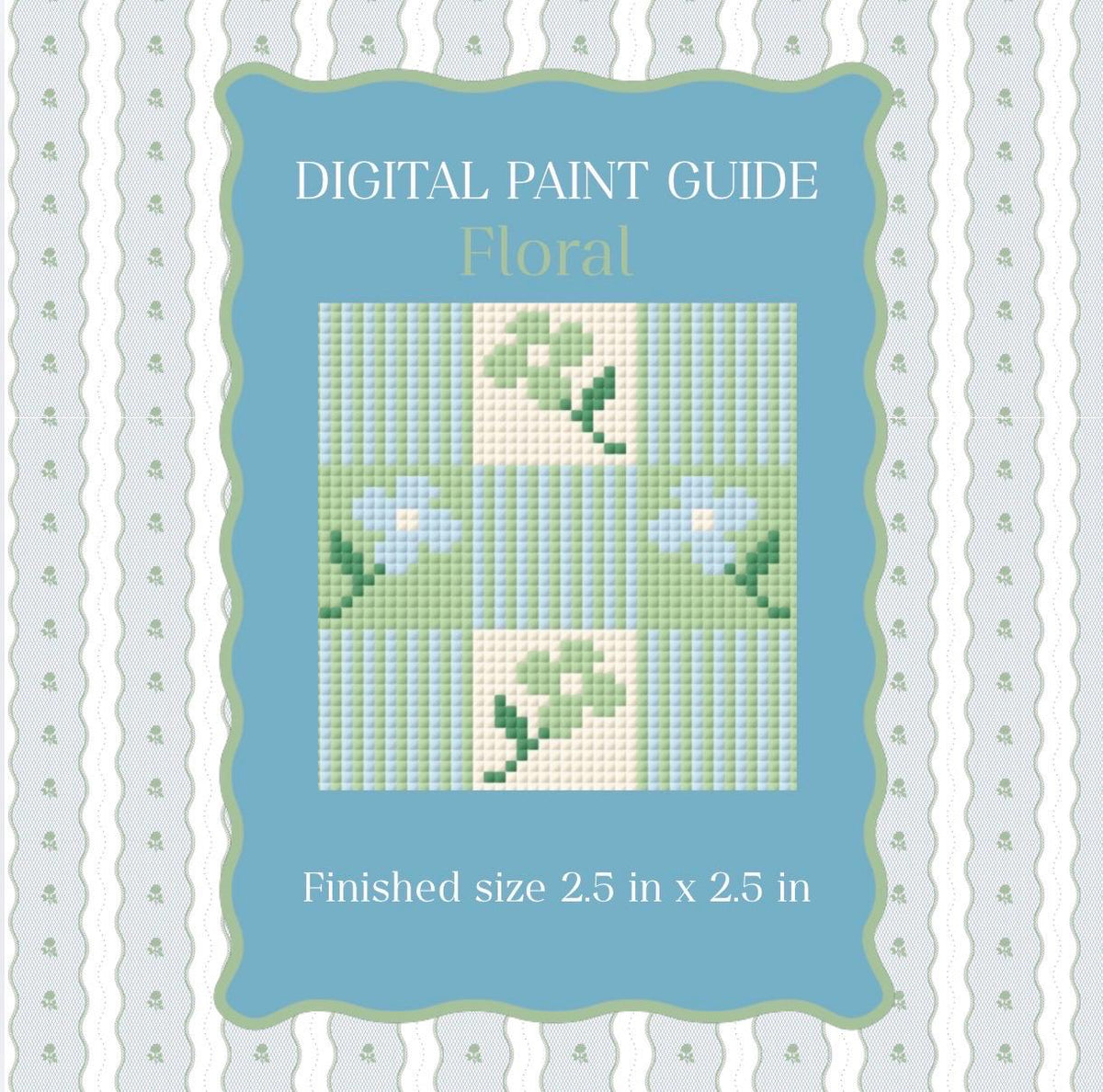 Floral Needlepoint Pattern | Pastel Flower Paint Guide (Digital Download)