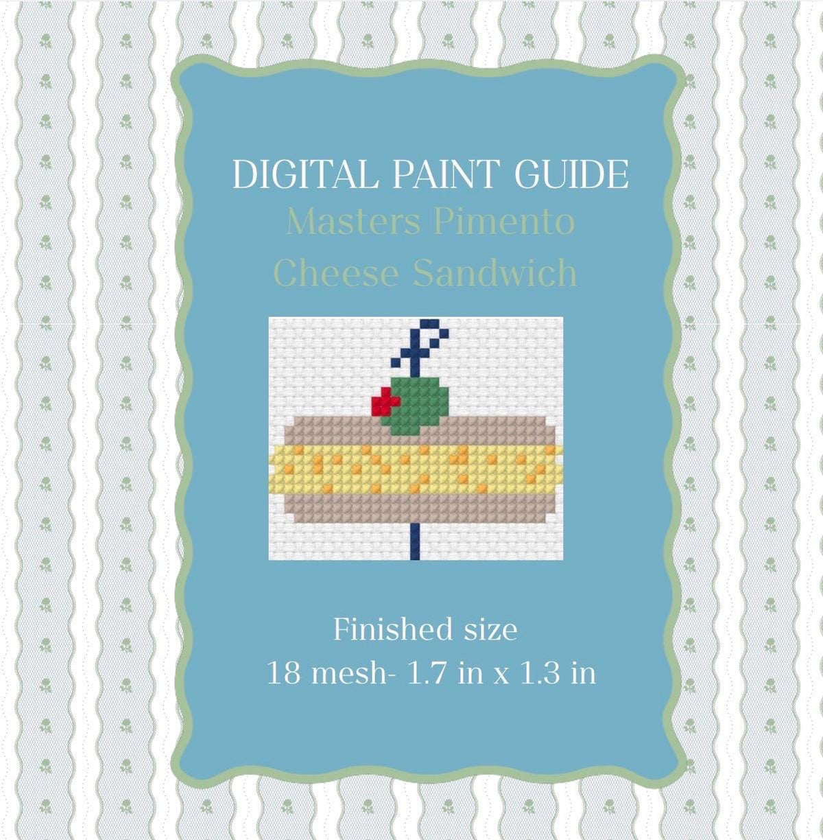Master Pimento Cheese Needlepoint Pattern | Augusta Food Digital Paint Guide (PDF)