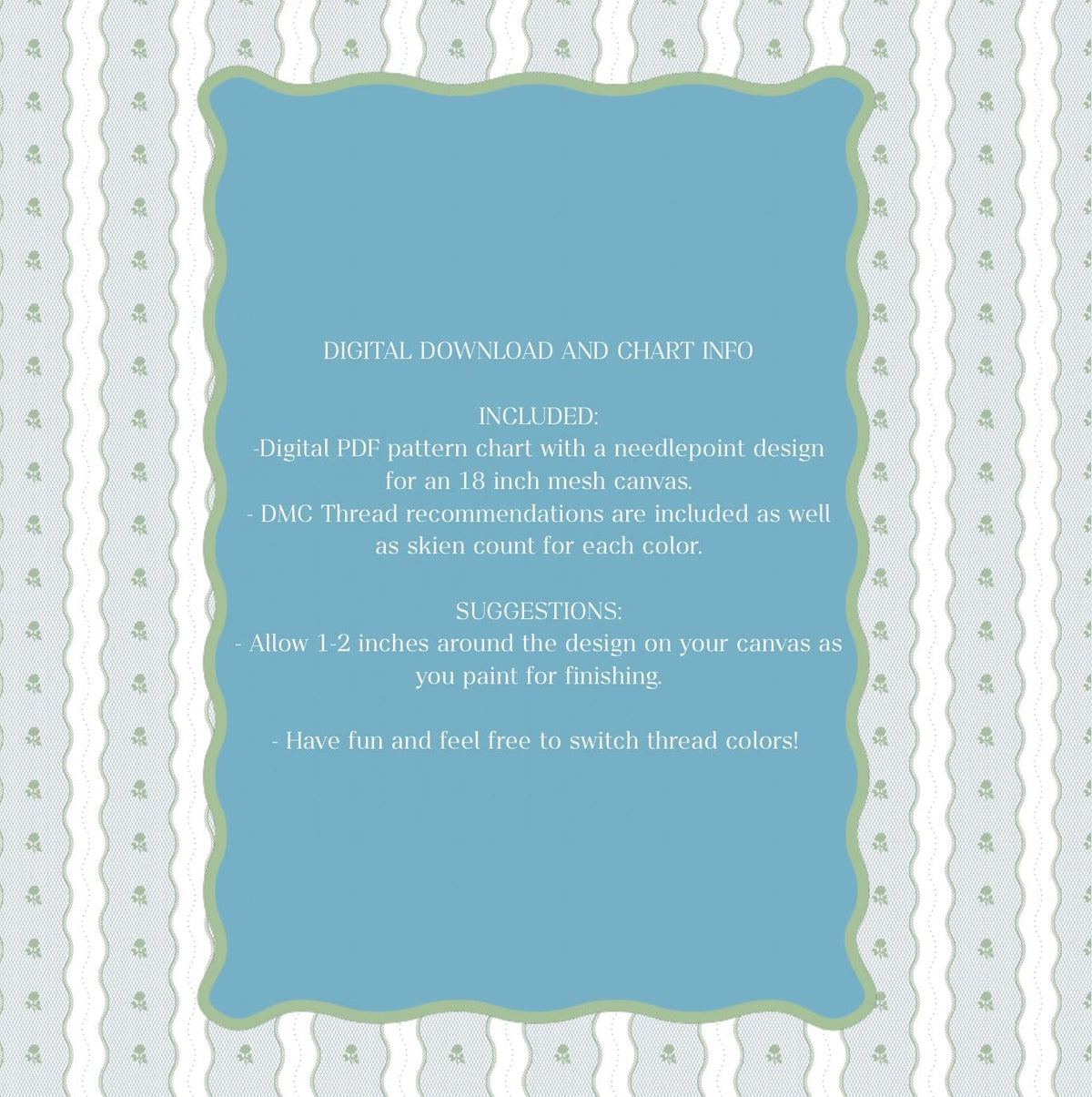 Masters Trellis Needlepoint Pattern | Golf Augusta Paint Guide | 18 mesh count (PDF Digital Download)