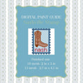 Nashville Stamp Blue Needlepoint Pattern | Cowboy Boot Paint Guide (PDF Digital Download)
