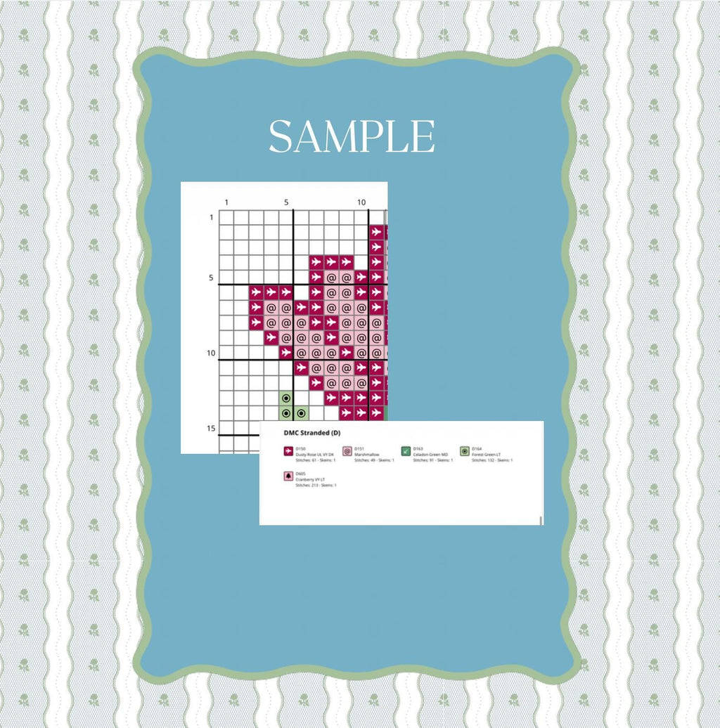 Tulip Needlepoint Pattern | Pastel Floral Paint Guide | 18 and 13 mesh (PDF Digital Download)