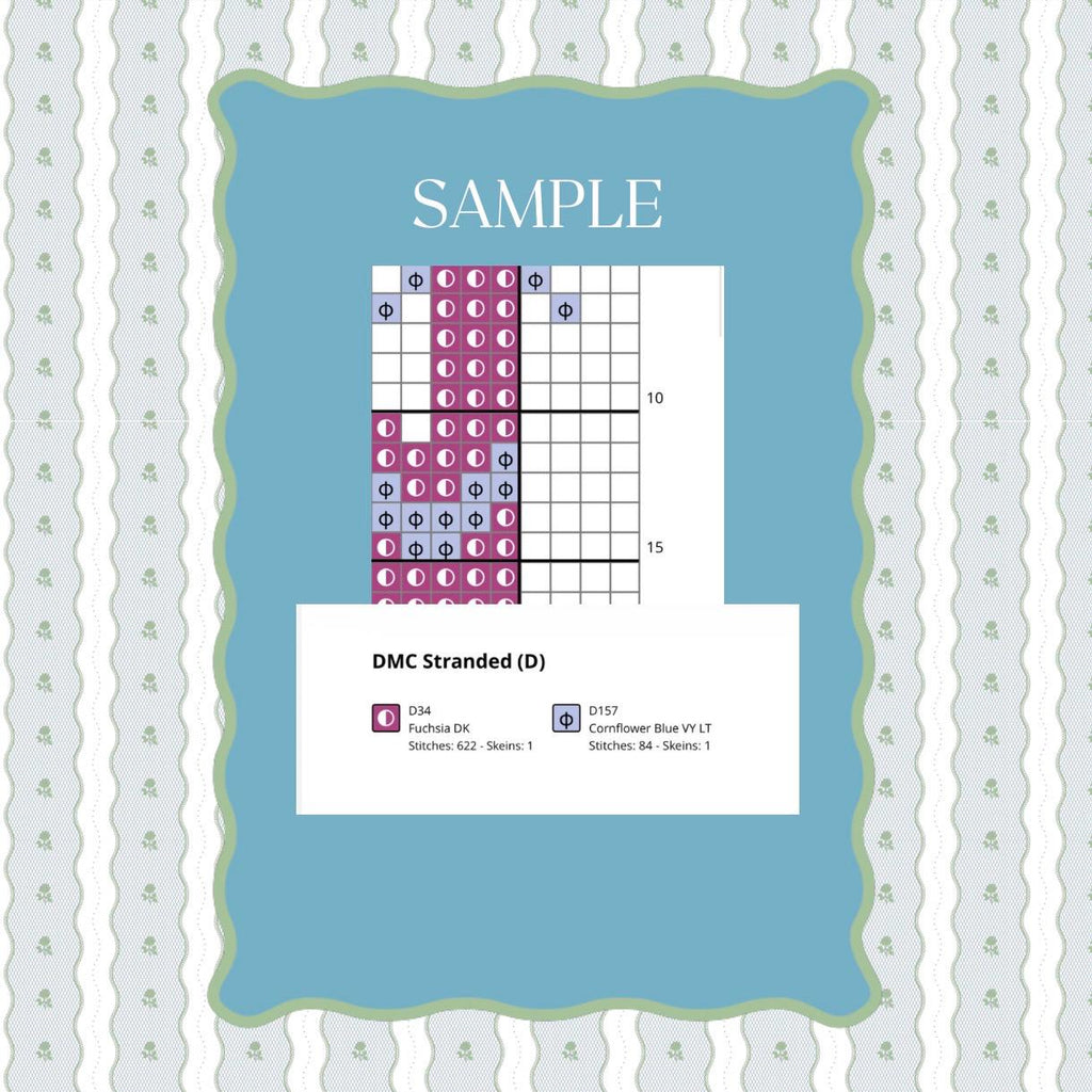 Scalloped Swimsuit Needlepoint Pattern | Digital PDF Paint Guide (Summer Poolside)