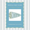 Happy Camper Needlepoint Pattern | Rustic Camping Pennant Paint Guide (PDF)