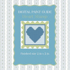 DIY Needlepoint Heart Stamp Pattern | Digital Chart for Painting Your Own Canvas | Easy Needlepoint PDF | 18 Mesh & 13 Mesh