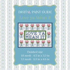 Floral Cottage Needlepoint Pattern | Love Ya Mean It Paint Guide (PDF Download)