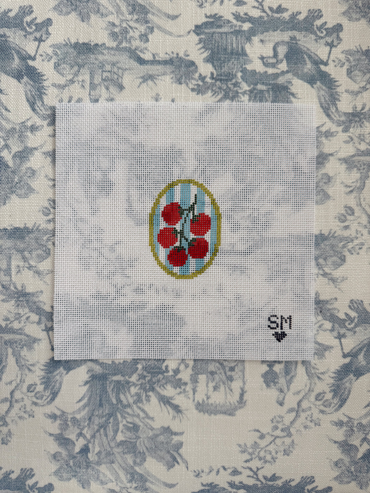 Tomato Needlepoint Canvas | Hand Painted 18 Mesh Needlepoint