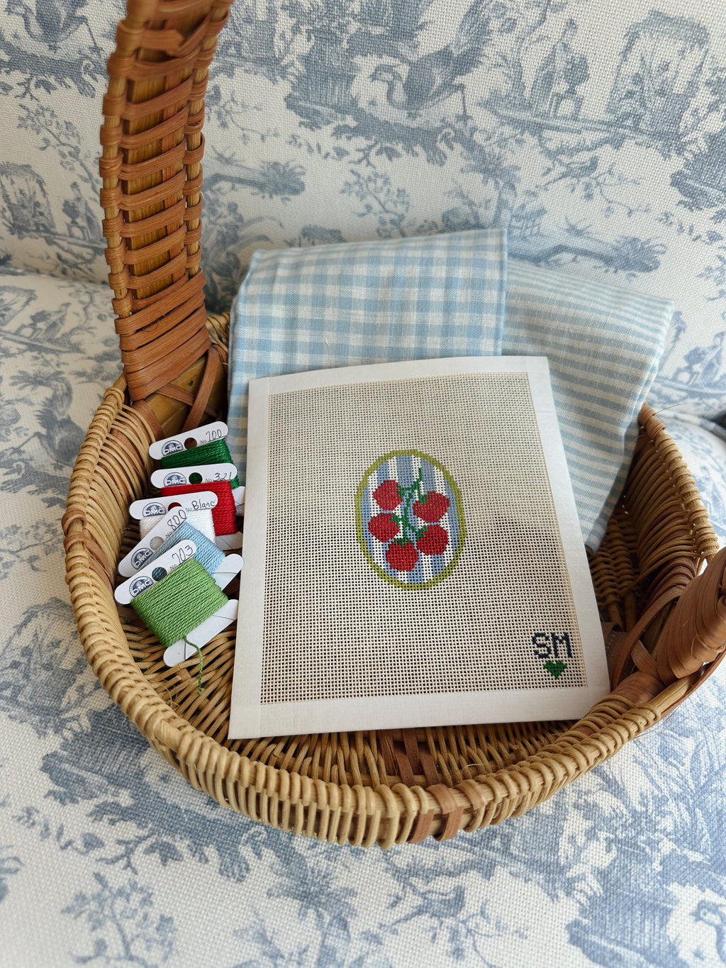 Tomato Needlepoint Canvas | Hand Painted 18 Mesh Needlepoint