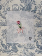 Tulip Hand-painted Needlepoint Canvas | 18 Mesh Needlepoint | Small Floral Needlepoint Canvas | Beginner Friendly Needlepoint