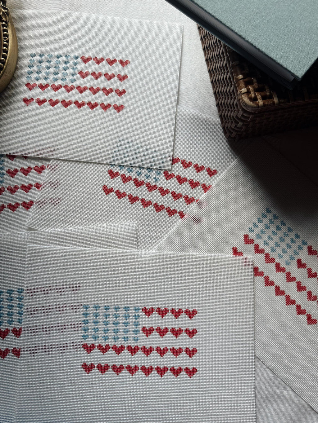 USA Needlepoint Canvas | Heart American Flag | 18 Mesh Summer Needlepoint Project