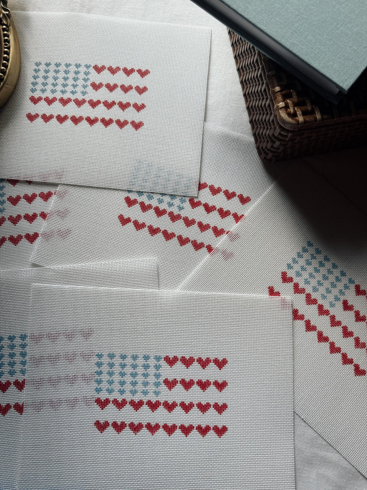 USA Needlepoint Canvas | Heart American Flag | 18 Mesh Summer Needlepoint Project