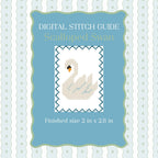 Scalloped Swan Needlepoint Pattern | Mini Embroidery Paint Guide (PDF Download)