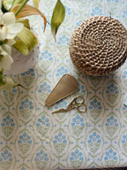 Blue Gingham Needlepoint Project Bag Kit | Beginner Stitching | Needlepoint starter kit | *Add on 18 Mesh Canvas